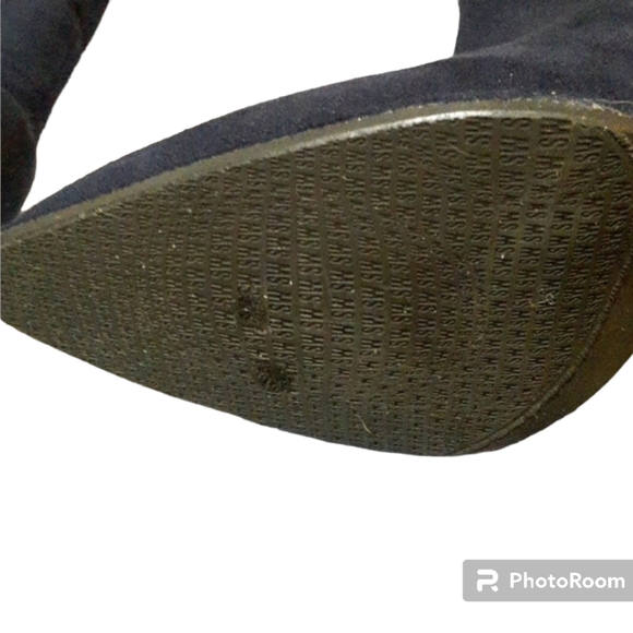 Stuart Weitzman Straighten Nice Blue Suede Boots - Picture 5 of 13